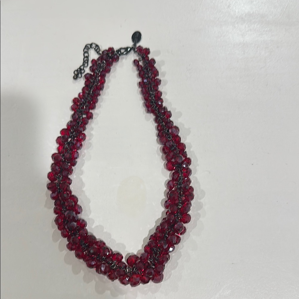 White House Black Market Red Multi-Strand Necklace